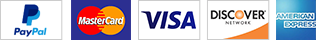 Accepted: PayPal, Mastercard, Visa, Discover, Amex
